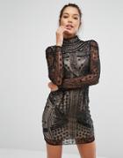 Missguided High Neck Bodycon Dress - Black
