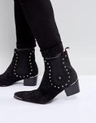 Jeffery West Sylvian Studded Chelsea Boots In Black - Black