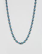 Asos Evil Eye Necklace In Matt Black - Black