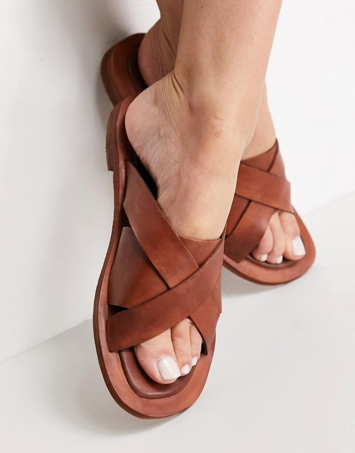 Free People Del Mar Slide Crossover Sandals-brown