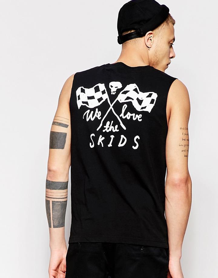 Deus Ex Machina Muscle Tank With Skull Back Print - Black