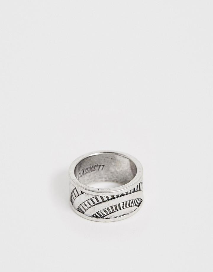 Classics 77 Engraved Wide Band Ring In Silver