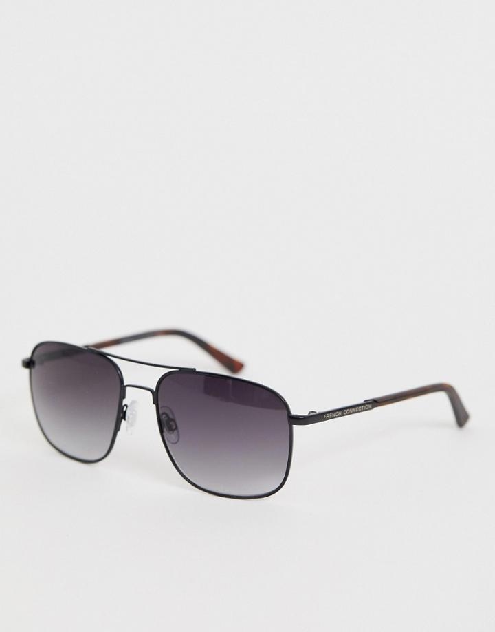 French Connection Metal Detail Square Frame Sunglasses