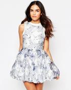 Hedonia Flo Floral Skater Dress - Navy