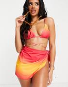 South Beach Beach Sarong In Pink Ombre-multi