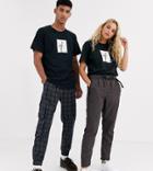 Reclaimed Vintage Unisex Flower Patch T-shirt In Black