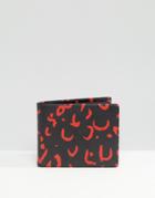 Smith And Canova Wallet In Animal Red - Black