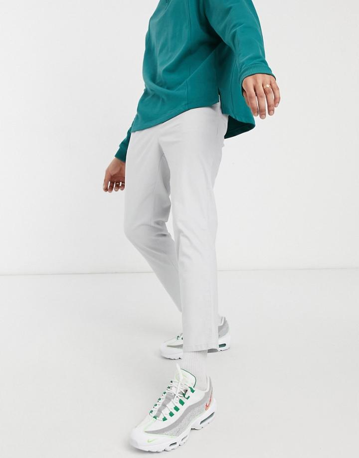 Asos Design Cigarette Fit Ankle Grazer Chino Pants In Light Gray-neutral