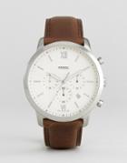 Fossil Fs5380 Neutra Chronograph Leather Watch In Brown - Brown