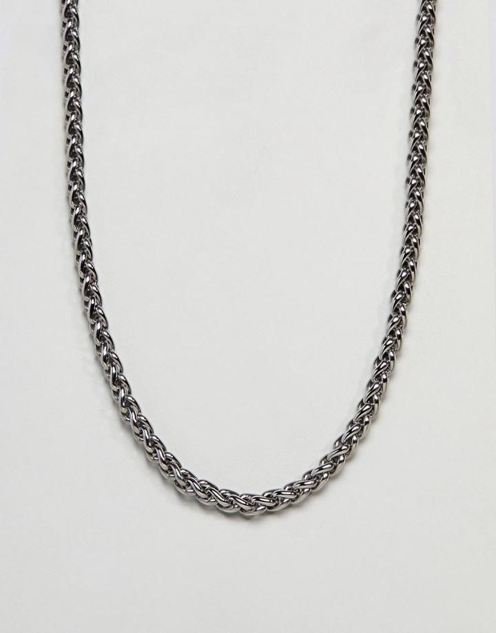 Fred Bennett Steel Twisted Link Necklace In Silver - Silver