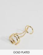 Pilgrim Gold Plated Double Chain Ring - Gold