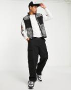 Asos Design Festival Vest Jacket In All Over Zebra Print With Pocket-multi
