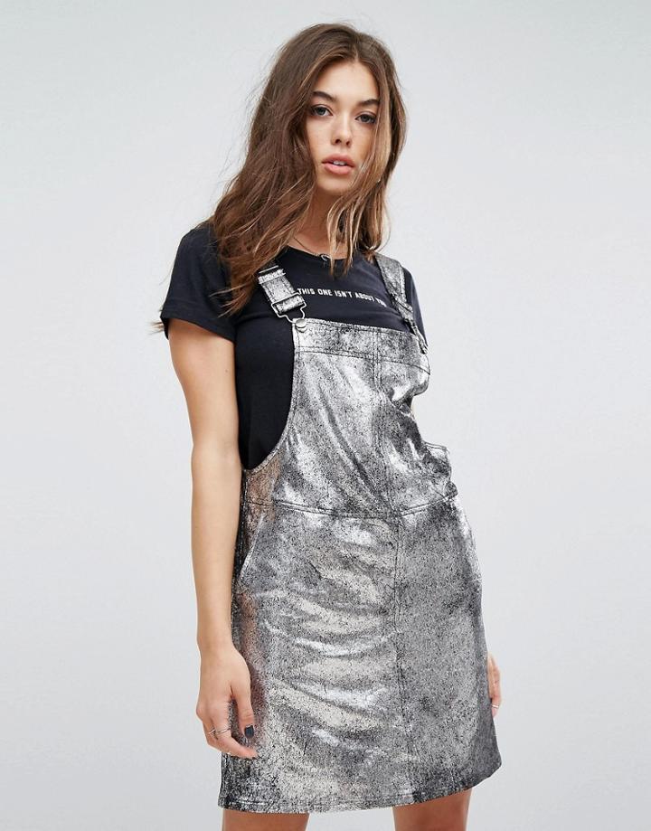 Blank Nyc Metallic Mini Dress - Silver