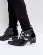 Jeffery West Sylvian Suede Buckle Boots In Black - Black