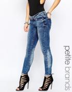 Noisy May Petite Kate Super Low Slim Jean - Med Blue