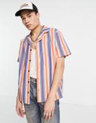 Reclaimed Vintage Inspired Stripe Revere Shirt-multi