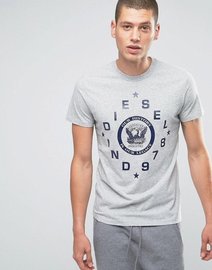 Diesel T-diego-he Logo T-shirt - Gray