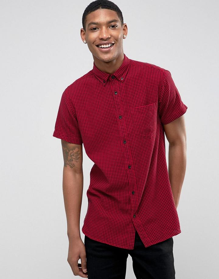 Jack & Jones Short Sleeve Shirt - Red