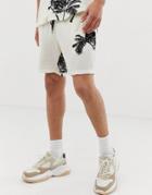 Mennace Two-piece Shorts In Palm Print - White