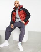 The North Face Himalayan Down Puffer Jacket In Burgundy-red