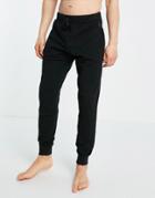 French Connection Jersey Lounge Joggers In Black And Gunmetal