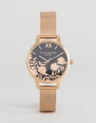 Olivia Burton Rose Gold Lace Mesh Watch - Gold