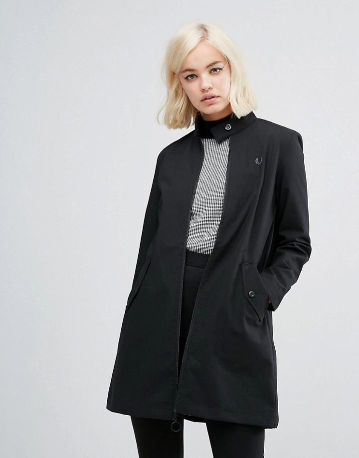 Fred Perry Retro High Neck Coat - Black