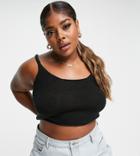 Threadbare Curve Scarlett Knit Crop Top In Black