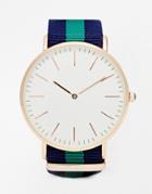 Reclaimed Vintage Canvas Strap Watch - Green
