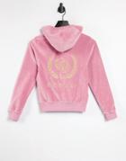 Odolls Collection Velour Motif Back Hoodie In Pink - Part Of A Set