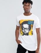 Asos Longline T-shirt With Vintage Nas Print - White