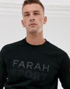 Farah Exeter Logo Crew Neck Sweat In Black - Black