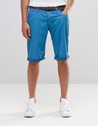 Esprit Chino Shorts With Belt - Sky Blue