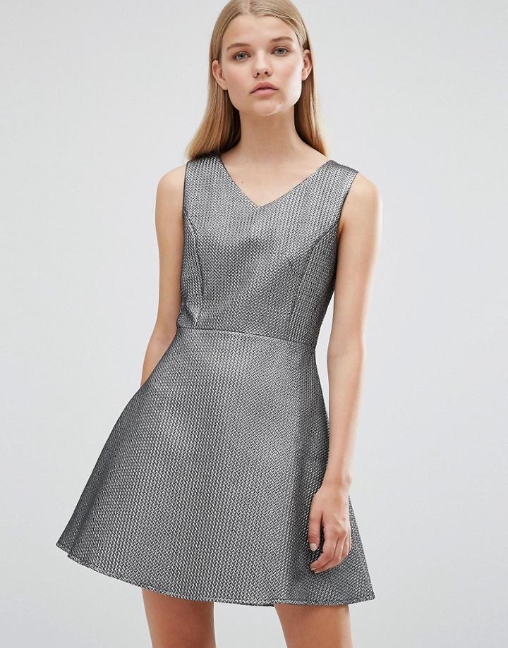 Madame Rage Skater Dress - Silver