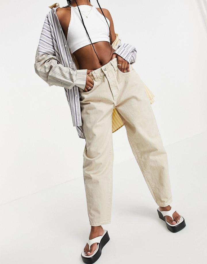 Cotton: On High Rise Mom Jeans In Sand-brown