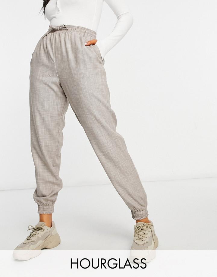 Asos Design Hourglass Textured Suit Jogger In Brown