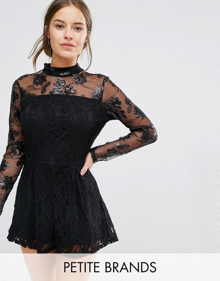 Vero Moda Petite Embellished Romper - Black