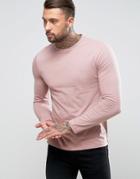 Asos Long Sleeve T-shirt In Standard Fit In Pink - Pink