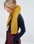 Oasis Cable Knit Scarf - Yellow