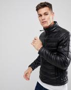 Stradivarius Quilted Jacket In Black - Black