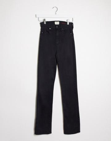 Alice & Olivia Jeans High Rise Kick Flare Jeans In Black-red