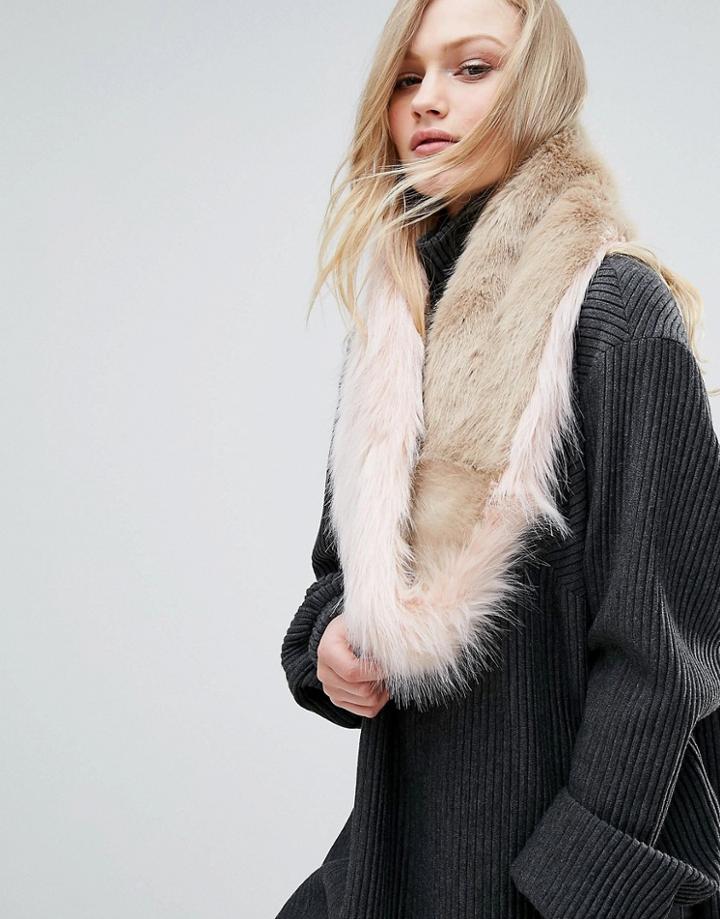 Bandits Premium Faux Fur Twist Scarf - Beige