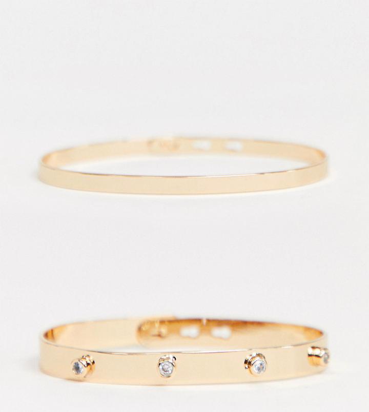 Aldo Brendra Embellished Stone Bangles In Gold - Gold