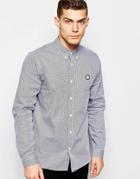 Pretty Green Shirt With Gingham Check - Navy