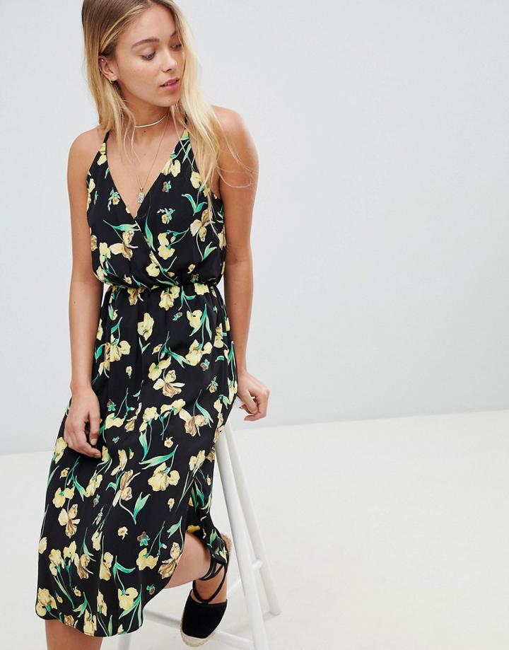 Gilli Floral Midi Dress - Black
