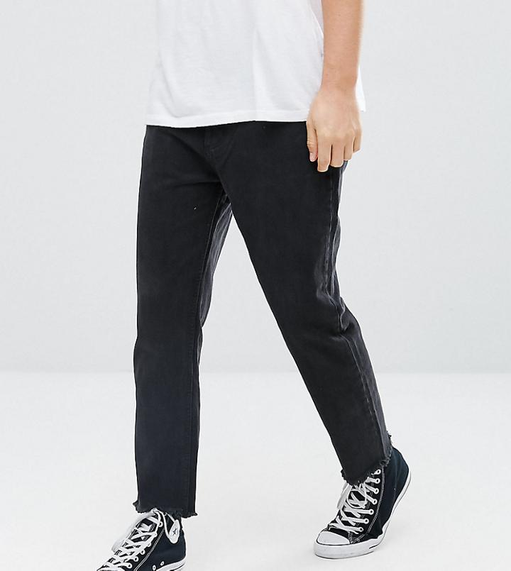 Rollas Stubs Cropped Taper Jeans Chopper Black - Black