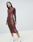 Versace Jeans Animal Print Logo Maxi Dress - Multi