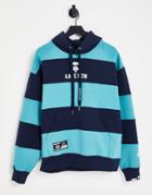Aape By A Bathing Ape Oversize Stripe Hoodie In Blue-navy