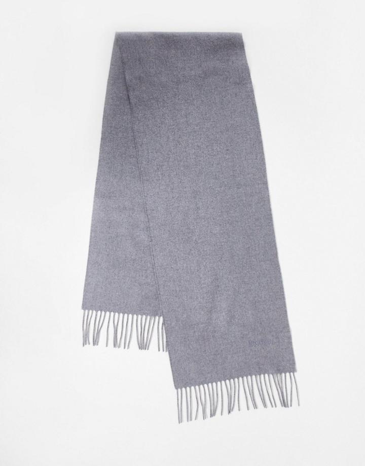 Moschino Tonal Logo Scarf In Gray