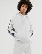 Adidas Originals Floating Stripe Hoodie In Gray - Gray